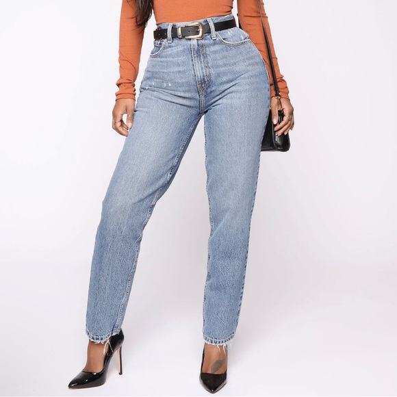 Size 14 Plus Fashion Nova Very Special High Rise Mom Jeans - Medium Wash - Picture 1 of 6